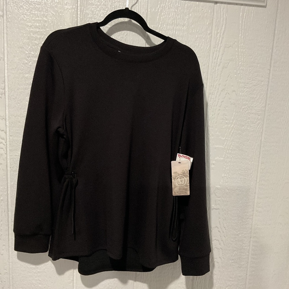 NEW SWEATER WITH DRAWSTRING WAIST (SAGE COLLECTIVE) LARGE